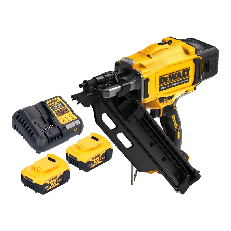 DeWalt DCN 930 P2 Akku Nagler 18 V 50 - 90 mm Brushless + 2x Akku 5,0 Ah + Ladegerät