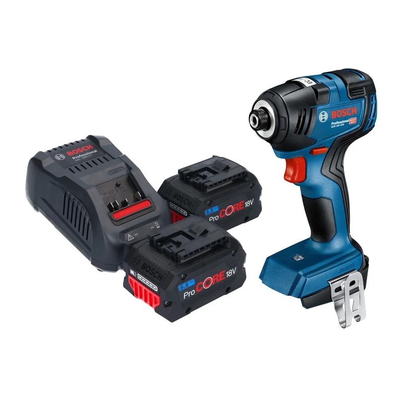 Bosch GDR 18V-200 Professional Akku Drehschlagschrauber 18 V 200 Nm Brushless + 2x ProCORE Akku 5,5 Ah + Ladegerät