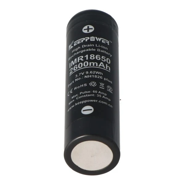 Keeppower IMR18650 Plus 2600mAh 3,7V (US18650VTC5A) 2600mAh (Flat Top) inkl. Akkuschutzbox