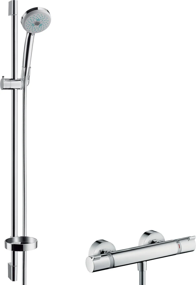 HANSGROHE Brausekombi Croma 100 Ecostat 1001 SL mit Unica'C Brausestange 900 mm Chrom
