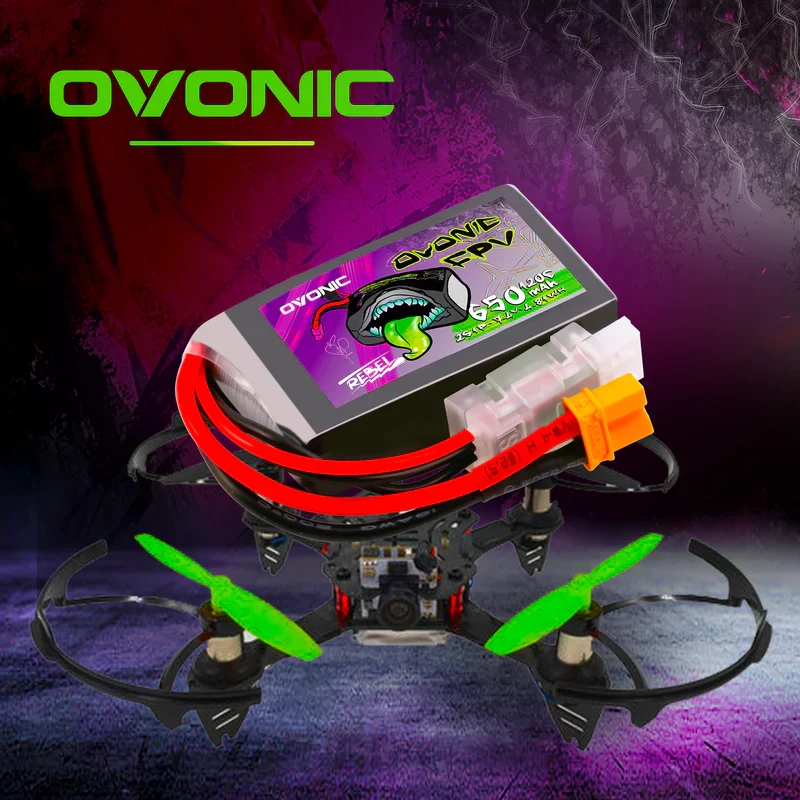 Ovonic Rebel 2.0 2S 650mah 7,4V 120C XT30 Lipo Akku (2 Stück)