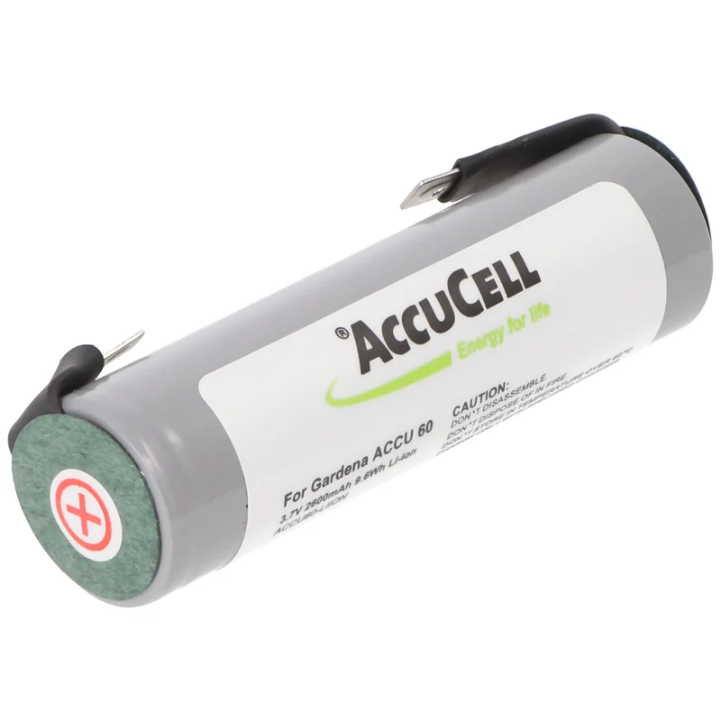 AccuCell Ersatz-Akku L26 für Gardena Accu60 Li-Ion Grasschere mit Flachsteckern