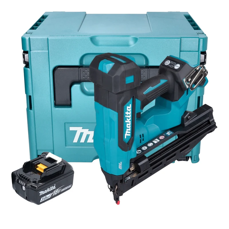 Makita DBN 610 F1J Akku Stauchkopfnagler 18 V 32 - 64 mm Brushless + 1x Akku 3,0 Ah + Makpac - ohne Ladegerät