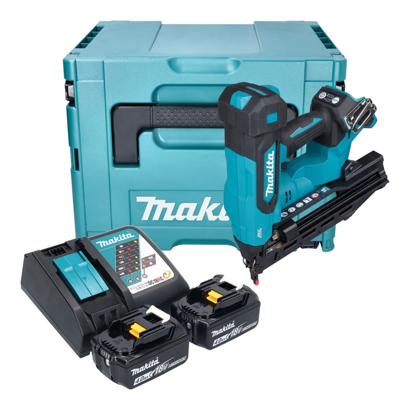 Makita DBN 610 RMJ Akku Stauchkopfnagler 18 V 32 - 64 mm Brushless + 2x Akku 4,0 Ah + Ladegerät + Makpac