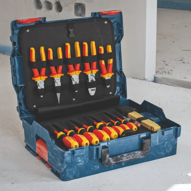 Bosch Professional Handwerkzeug Set 37 tlg. + L-Boxx ( 1600A02NG4 ) Schraubendreher / Schraubenschlüssel / Zange für Elektriker