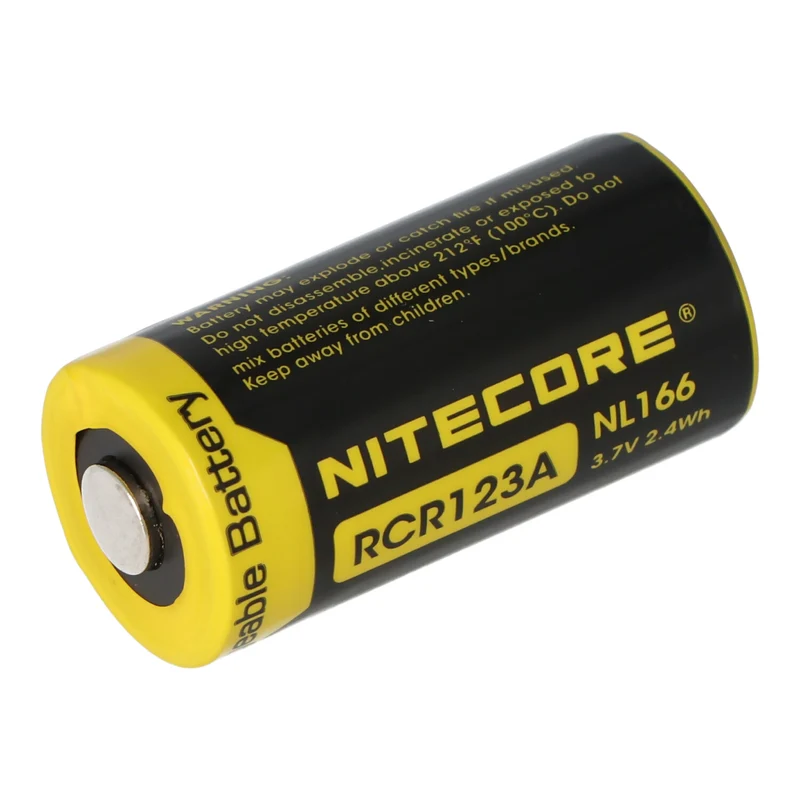 Nitecore CR123A NiteCore 16340 Li-Ion Akku 2/3A Zelle für Leuchten 3,7 Volt 650mAh