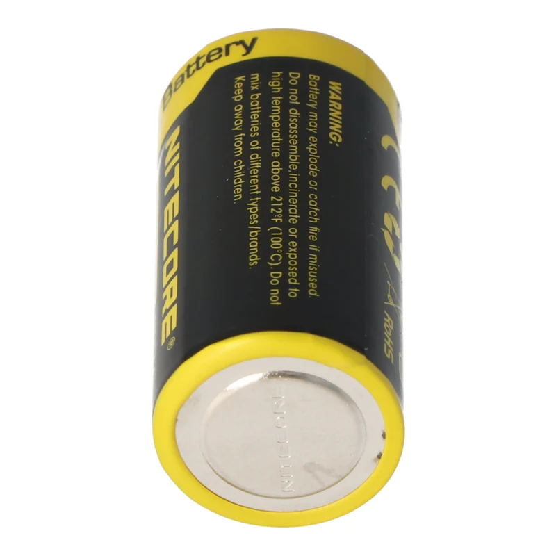 Nitecore CR123A NiteCore 16340 Li-Ion Akku 2/3A Zelle für Leuchten 3,7 Volt 650mAh