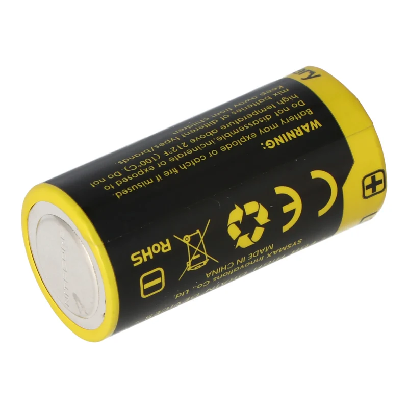 Nitecore CR123A NiteCore 16340 Li-Ion Akku 2/3A Zelle für Leuchten 3,7 Volt 650mAh