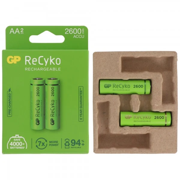 GP Batteries AA Akku GP NiMH 1,2V 2600mAh ReCyko (2 Stück)