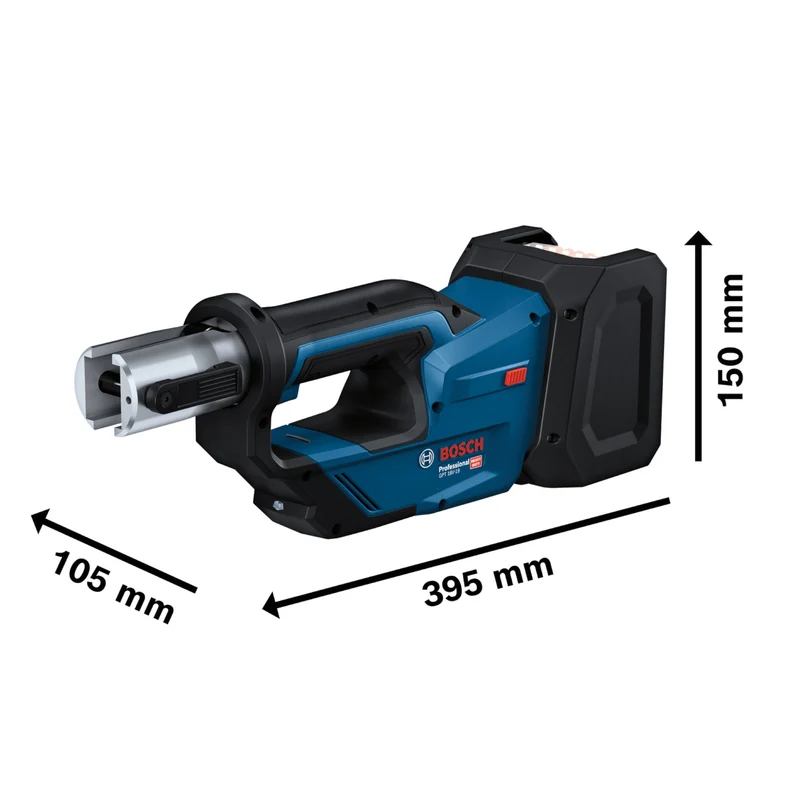 Bosch GPT 18V-19 Professional Akku Presswerkzeug 18 V 21 kN ( 06019M2004 ) + 3x Pressbacke + L-Boxx - ohne Akku, ohne Ladegerät