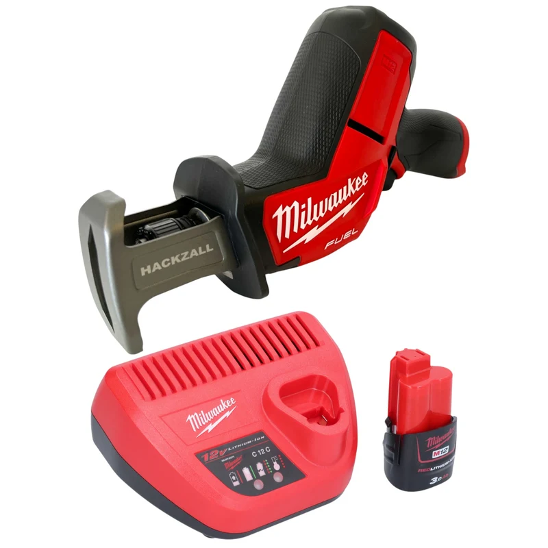 Milwaukee M12 CHZ-301 Akku Säbelsäge 12 V Brushless + 1x Akku 3,0 Ah + Ladegerät