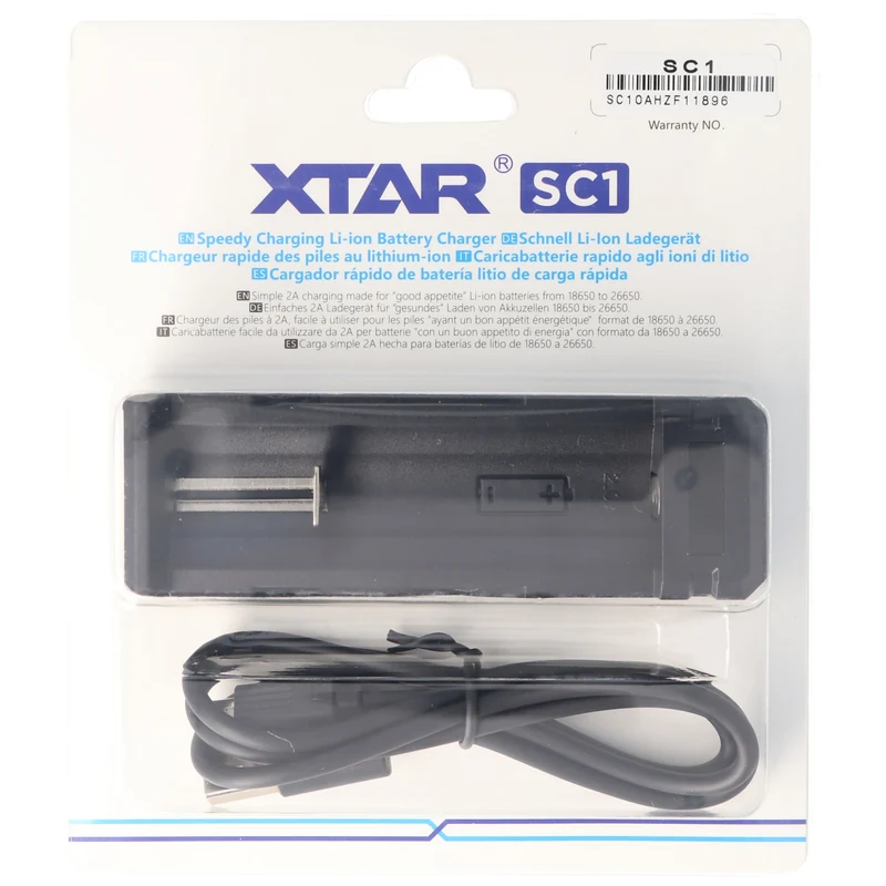 Xtar 3,7V 18650 Li-Ion Akku 3400mAh Schutzschaltung und USB Schnell-Ladegerät