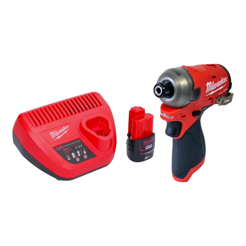 Milwaukee M12 FQID-301 Akku Schlagschrauber 12 V 50 Nm 1/4" Brushless + 1x Akku 3,0 Ah + Ladegerät
