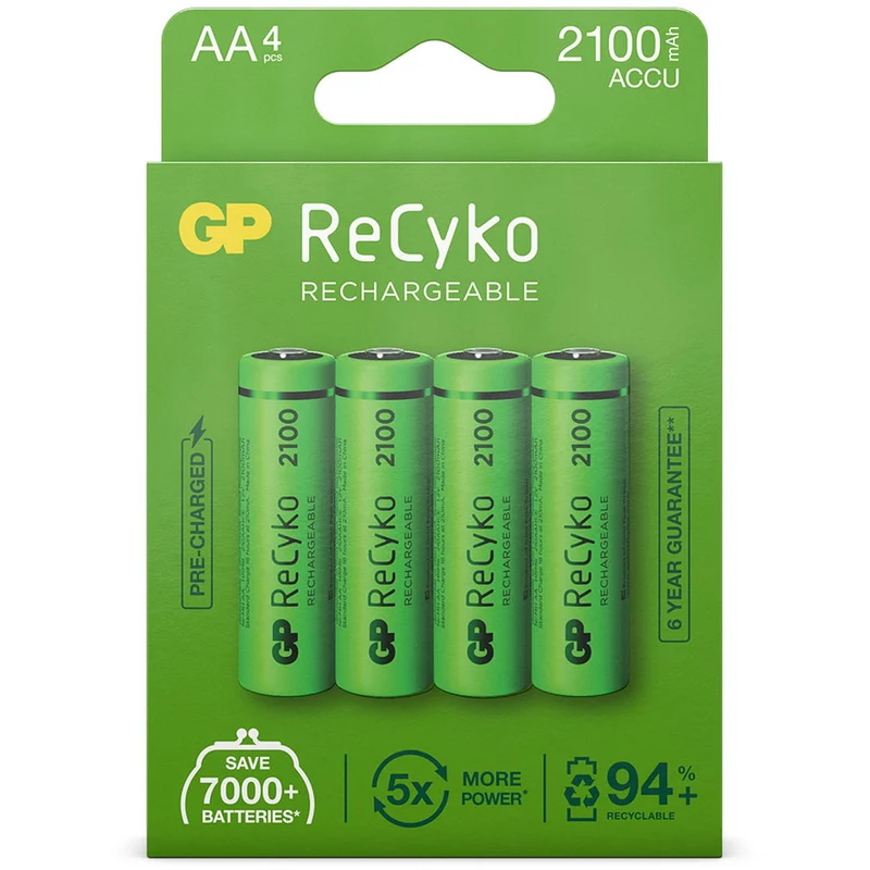 GP Batteries AA Akku GP NiMH 1,2V 2100mAh ReCyko (4 Stück)