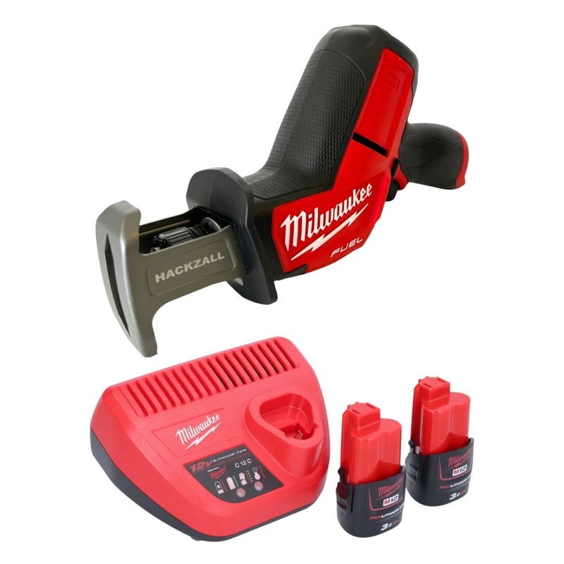 Milwaukee M12 CHZ-302 Akku Säbelsäge 12 V Brushless + 2x Akku 3,0 Ah + Ladegerät