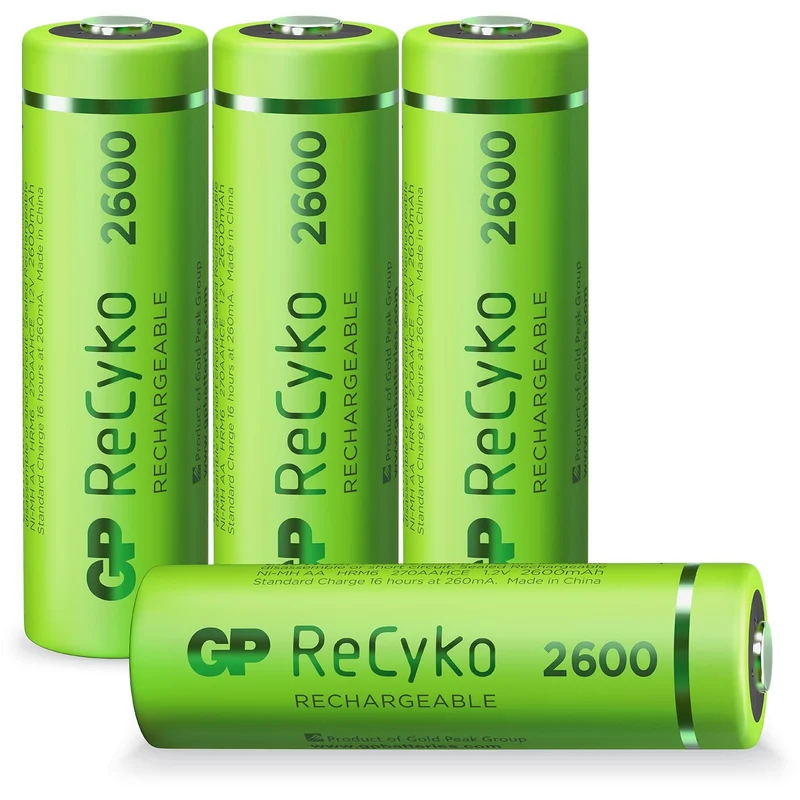 GP ReCyko Batteries AA Akku NiMH 1,2V 2600mAh (4 Stück)