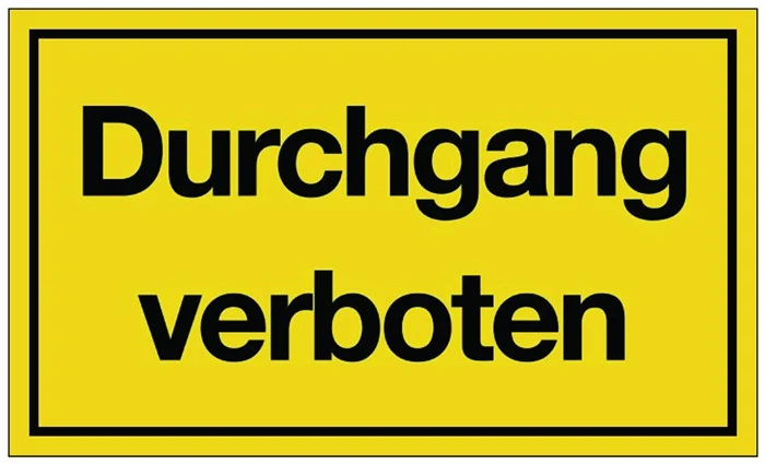Hinweiszeichen ( 3000277105 ) Durchgang verboten Kunststoff 10 Stück