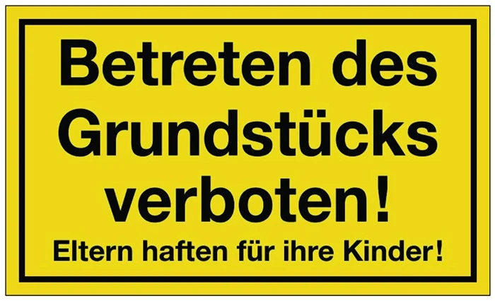 Hinweiszeichen ( 3000277178 ) Grundstück betreten verboten Kunststoff 10 Stück