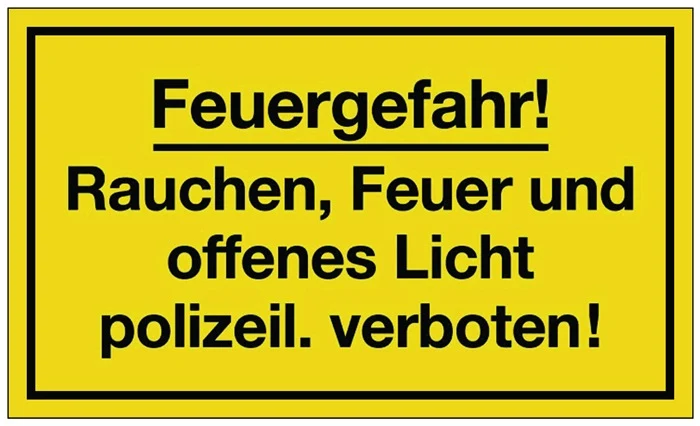 Hinweiszeichen ( 3000277141 ) Feuergefahr Kunststoff 10 Stück