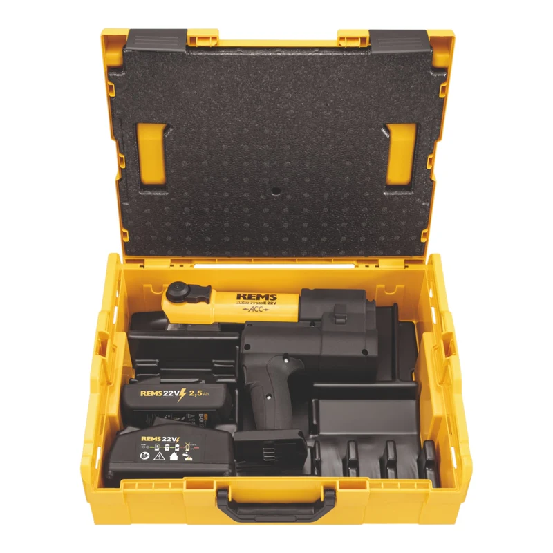 Rems E 22V ACC Basic-Pack Akku Radialpresse 22 V 32 kN ( 576017 R220 ) + 1x Akku 2,5 Ah + Ladegerät + L-Boxx