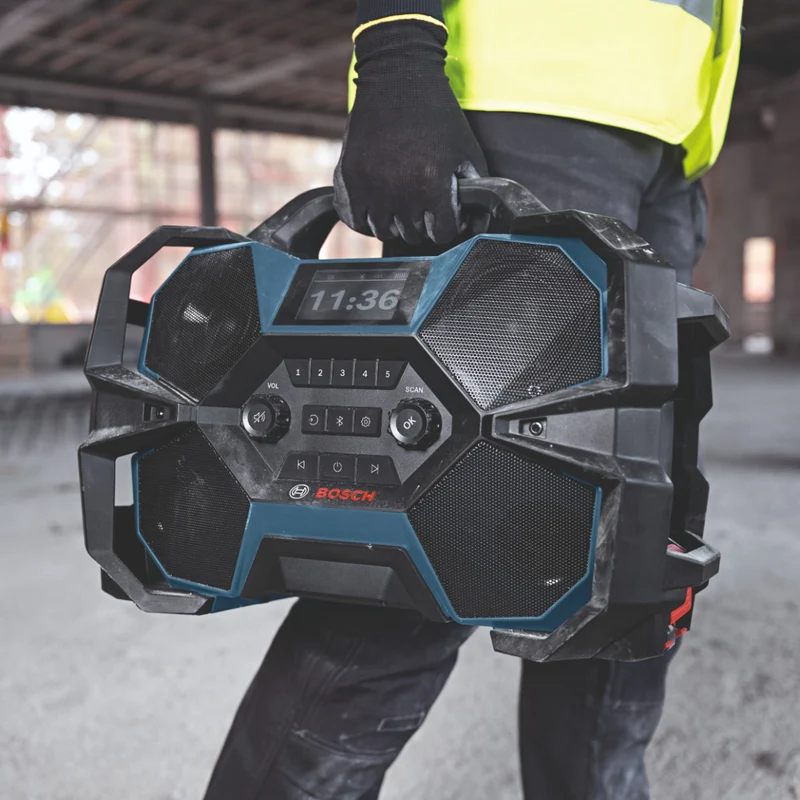 Bosch GPB 18VH-6 SRC Professional Akku Radio 12 - 18 V ( 06014A6200 ) FM / DAB+ / Bluetooth / AUX IP54 Solo - ohne Akku, ohne Ladegerät