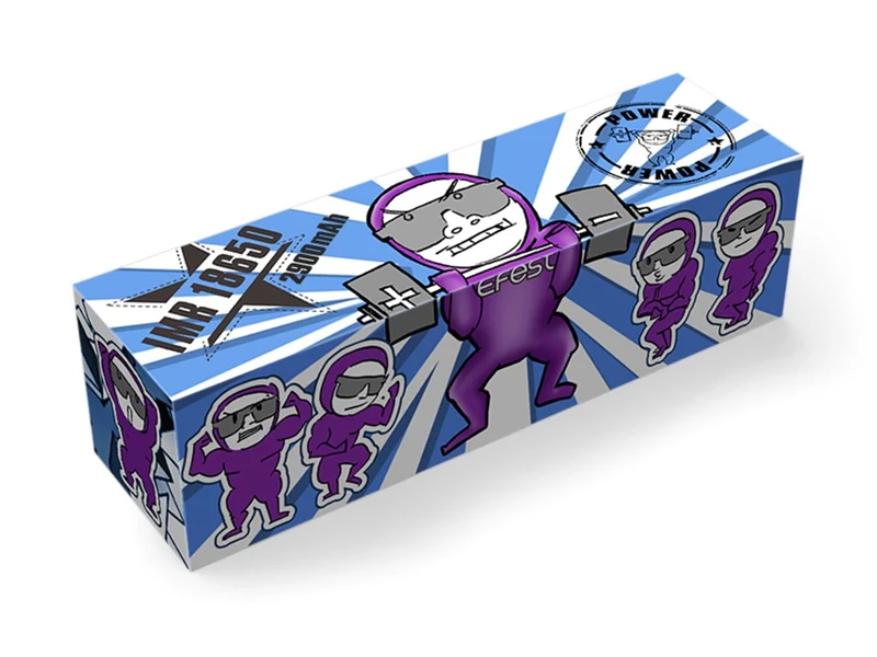 Efest Purple IMR 18650 2900mAh 3,6V - 3,7V min. 2820mAh typ. 2900MAh maximal 35A Stromabgabe (Flat Top) inkl. Akkuschutzbox