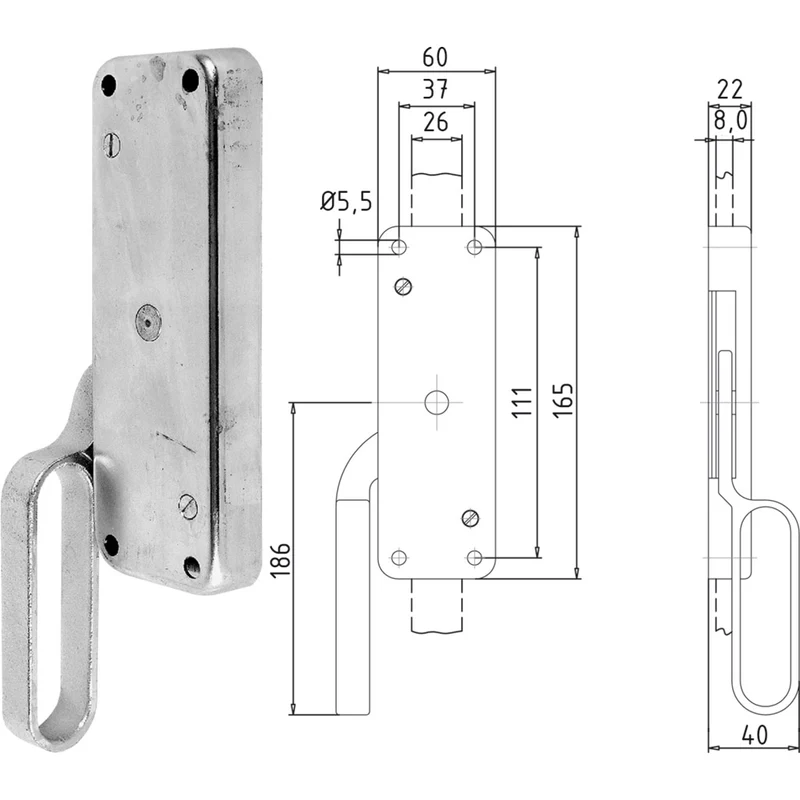 Falttor-Treibriegel 850