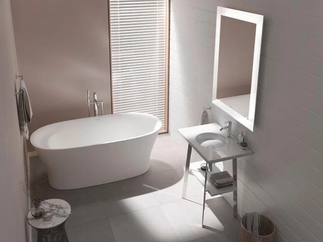 DURAVIT Cape Cod Freistehbadewanne 1855x885 mm Mineralguss Weiß Matt mit Fußgestell
