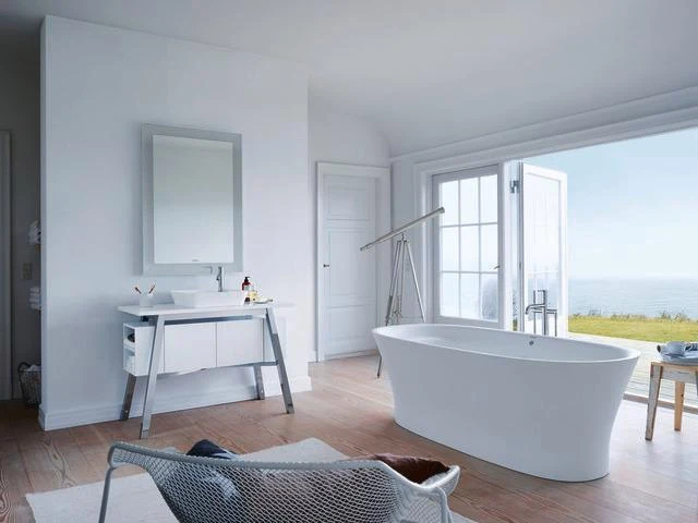 DURAVIT Cape Cod Freistehbadewanne 1855x885 mm Mineralguss Weiß Matt mit Fußgestell