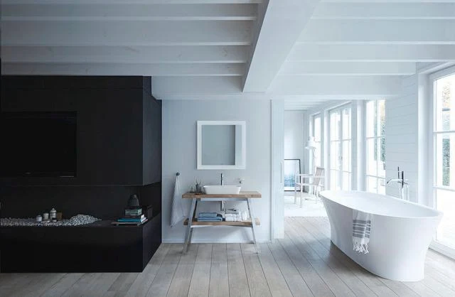 DURAVIT Cape Cod Freistehbadewanne 1855x885 mm Mineralguss Weiß Matt mit Fußgestell