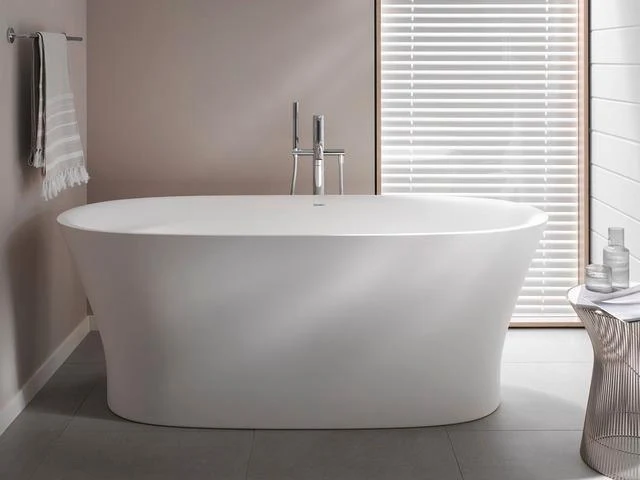 DURAVIT Cape Cod Freistehbadewanne 1855x885 mm Mineralguss Weiß Matt mit Fußgestell