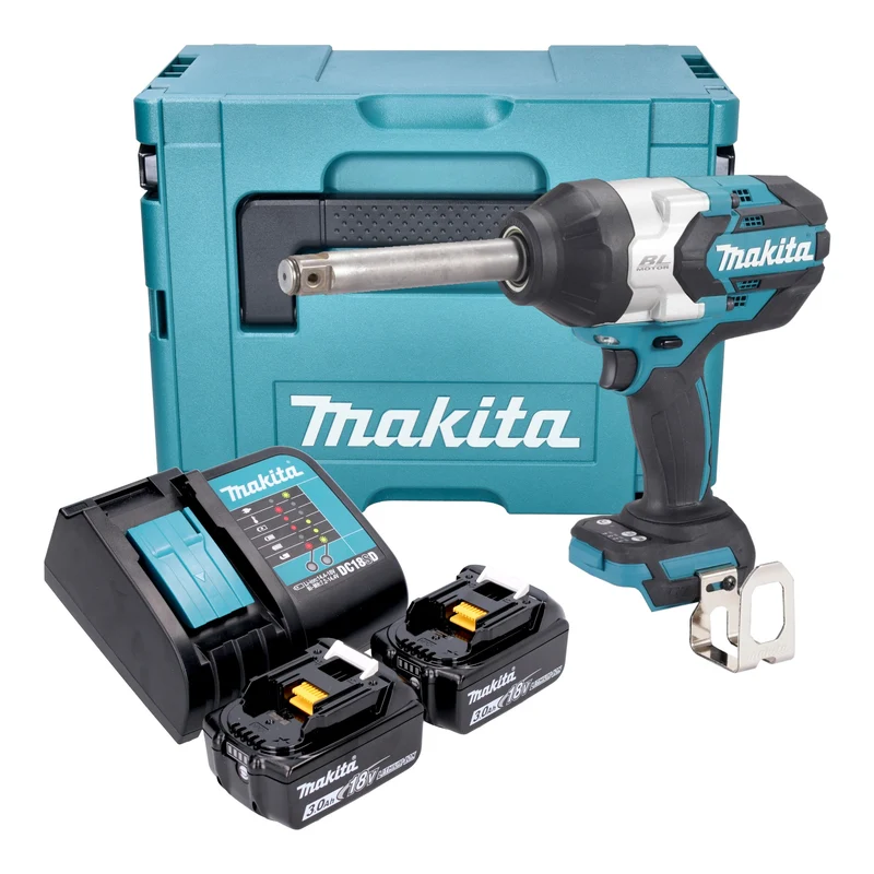 Makita DTW 1005 SFJ Akku Schlagschrauber 18 V 1360 Nm 3/4" Brushless + 2x Akku 3,0 Ah + Ladegerät + Makpac