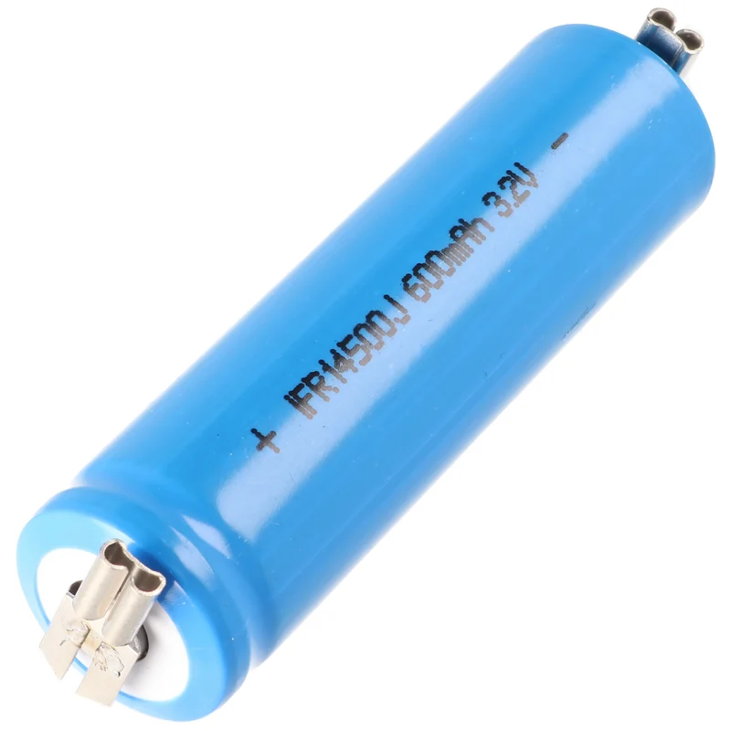 AccuCell 3,2V Solar Akku Lithium IFR 14500 AA 2,8mm Buchsen 600mAh LiFePo4 Akku Flat Top ungeschützt