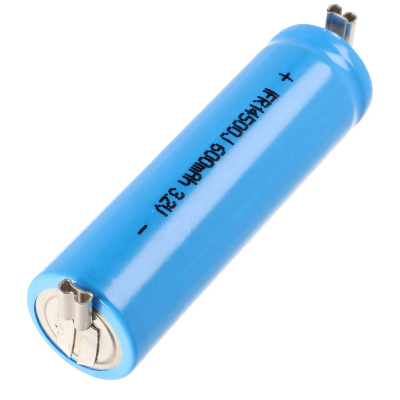 AccuCell 3,2V Solar Akku Lithium IFR 14500 AA 2,8mm Buchsen 600mAh LiFePo4 Akku Flat Top ungeschützt