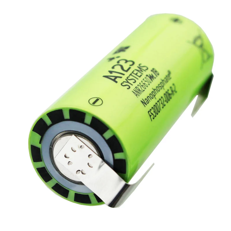A123 ANR26650M1B 2500mAh 3,3V LiFePo4 Akku Lötfahnen U-Form