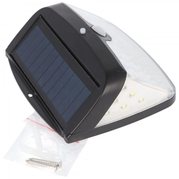 AccuCell Wandlicht LED Solar Sicherheitslicht inkl. 18650 Li-ion Akku mit Solarpanel