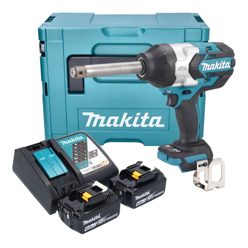 Makita DTW 1005 RGJ Akku Schlagschrauber 18 V 1360 Nm 3/4" Brushless + 2x Akku 6,0 Ah + Ladegerät + Makpac