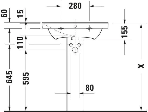 DURAVIT Möbelwaschtisch P3 Comforts 650 mm
