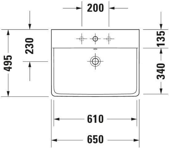 DURAVIT Möbelwaschtisch P3 Comforts 650 mm