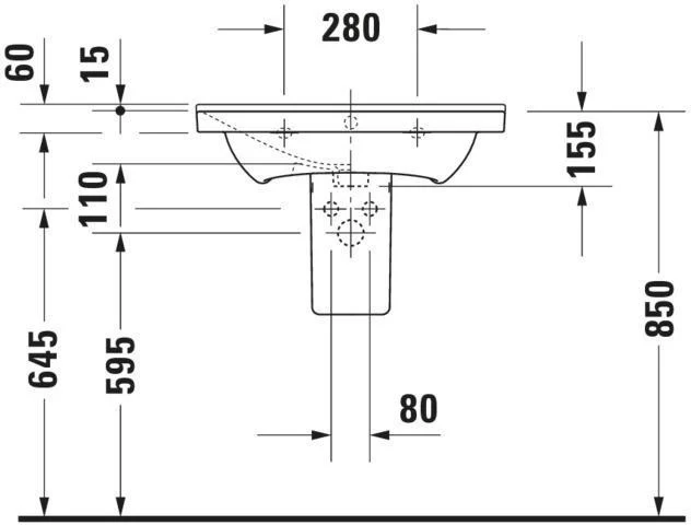DURAVIT Möbelwaschtisch P3 Comforts 650 mm