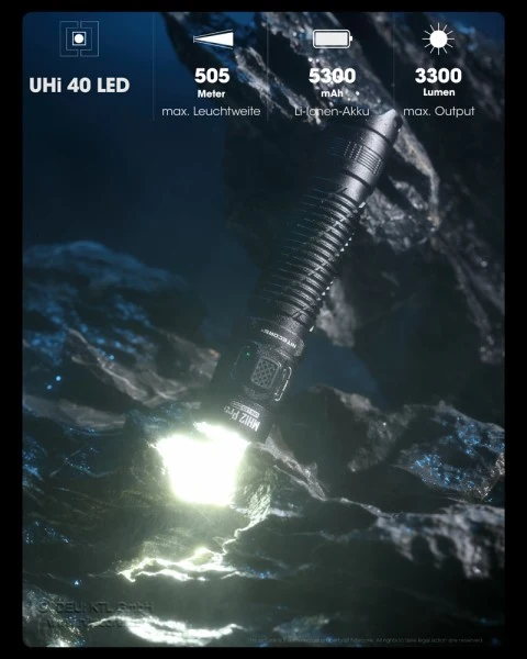 Nitecore MH12 Pro LED-Taschenlampe 5300mAh Li-ion 3300 Lumen UHi 40 LED 505m Leuchtweite