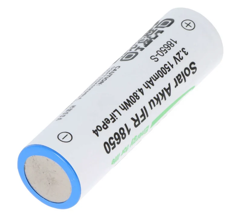 AccuCell 3,2V 1400-1500mAh Solar Akku Lithium 18650 IFR LiFePo4 Akku mit Kopf ungeschützt