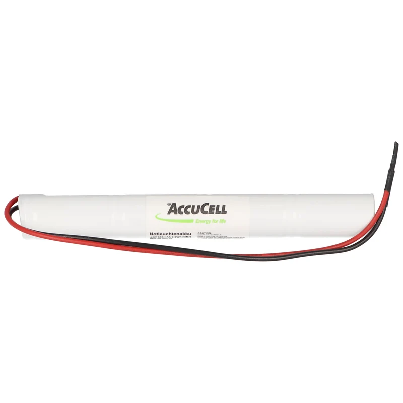 AccuCell Notleuchtenakku NiMH 4,8V 600mAh L1x4 Lady N 200mm Kabel einseitig