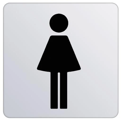 KEUCO PLAN Türschild Damen verchromt – Symbol Damen, 100 x 100 mm, Metall