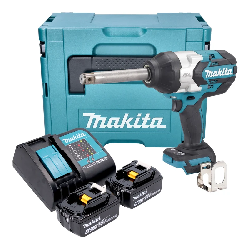 Makita DTW 1005 SGJ Akku Schlagschrauber 18 V 1360 Nm 3/4" Brushless + 2x Akku 6,0 Ah + Ladegerät + Makpac