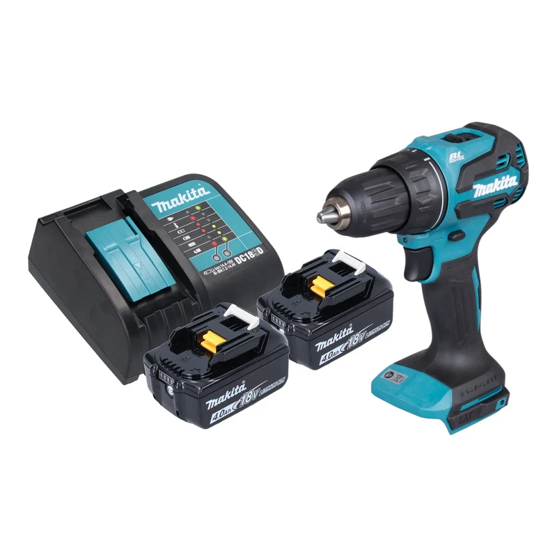 Makita DDF 490 SM Akku Bohrschrauber 18 V 65 Nm 1/2" Brushless + 2x Akku 4,0 Ah + Ladegerät