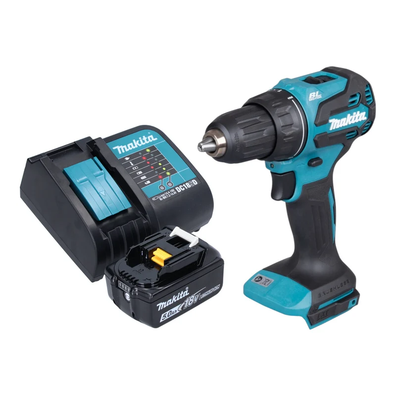 Makita DDF 490 ST1 Akku Bohrschrauber 18 V 65 Nm 1/2" Brushless + 1x Akku 5,0 Ah + Ladegerät