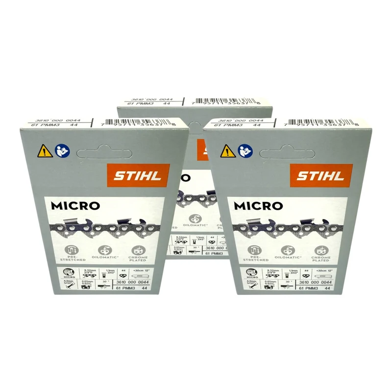 STIHL Picco Micro Mini 3 Sägekette 30 cm 3/8" P 1,1 mm 44 TG 3 Stk. ( 3x 36100000044 )
