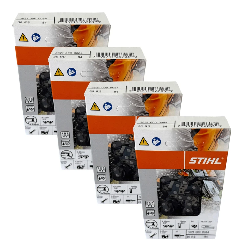 Stihl 4x 3/8" Rapid Super (RS) Sägekette 63 cm 3/8" 1,6 mm 4 Stück ( 4x 36210000084 )