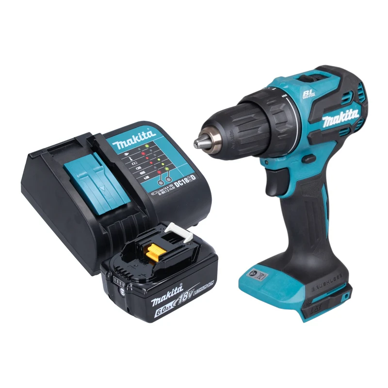 Makita DDF 490 SG1 Akku Bohrschrauber 18 V 65 Nm 1/2" Brushless + 1x Akku 6,0 Ah + Ladegerät